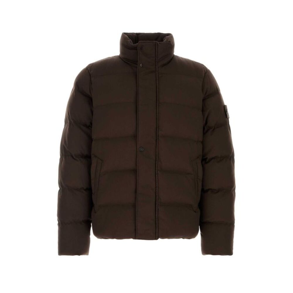 Stone Island Men Brown Wool Down Jacket